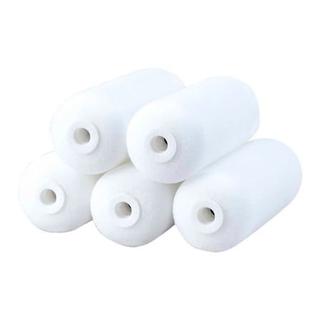 Quali-Tech Mfg RollerLite 4in Rounded Foam Mini Roller Covers, 5/Pack 10/Case - 4FOAMQ-5